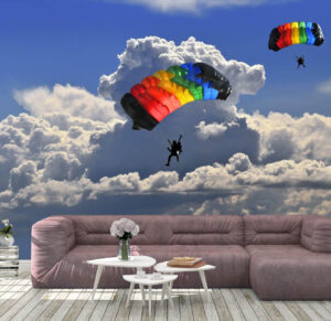 Two Colorful Parachutes Wall Mural