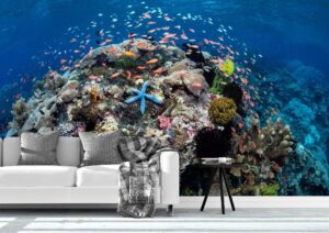 Vibrant Coral Reef Wall Mural