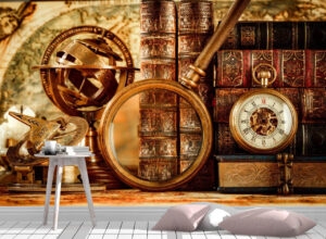 Vintage Library Wall Mural