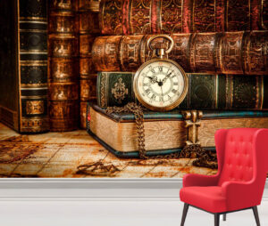Vintage Old Books Wall Mural
