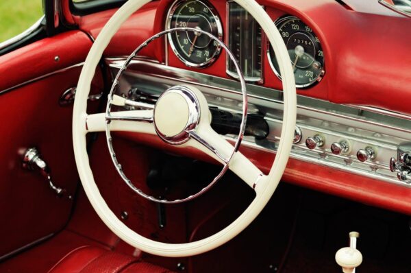 Steering Wheel Red Sports Car Wall Mural