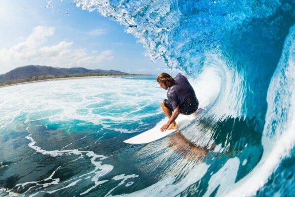 Extreme Surfing on Blue Ocean Wall Mural