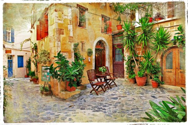 Colorful Greek House Wall Mural