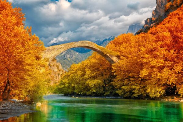  Beautiful Konitsa Bridge and Aoos River Wall Mural