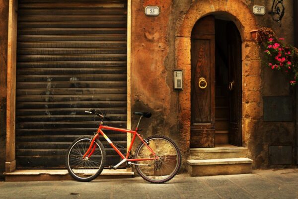 Rusty House Facade in Tuscany Wall Mural