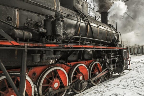 Soviet Steam Engine Wall Mural