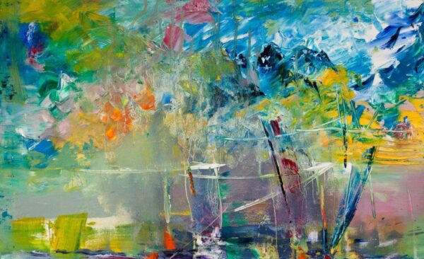Abstract Oil Color Canvas Painting Wall Mural