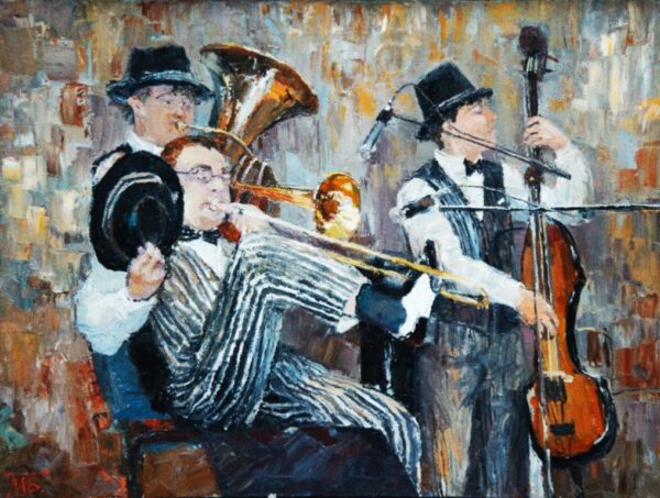 Colorful Orchestra Oil Painting Wall Mural