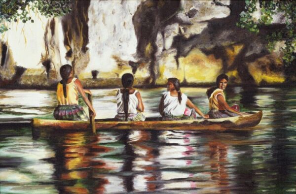 Beautiful Girls on Amazon River Wall Mural