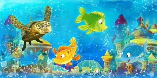 Beautiful Underwater Animals Wall Mural