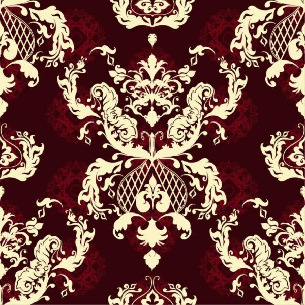 Bright Baroque Damask Patterns Wall Mural