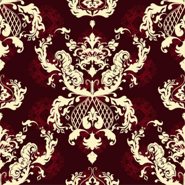 Bright Baroque Damask Patterns Wall Mural