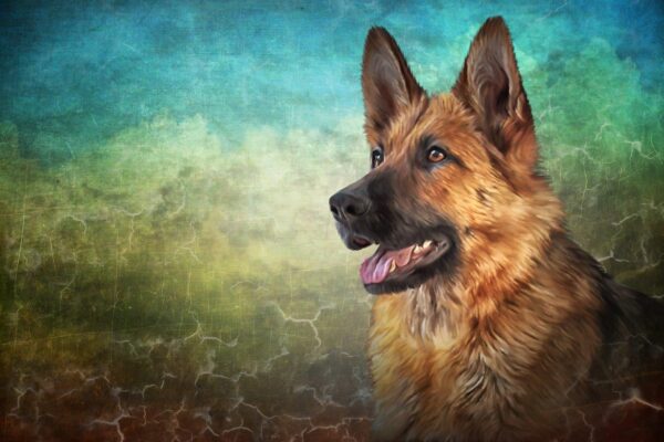 Brave German Shepherd Wall Mural