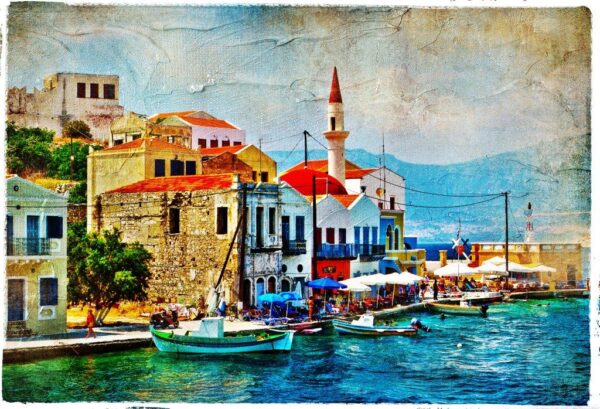 Beautiful Kastelorizo Bay Artwork Wall Mural