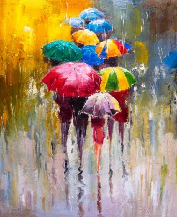 Rainy Day on Canvas Painting Wall Mural