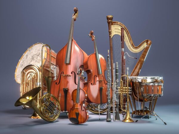 Full Precious Orchestra Musical Instruments Wall Mural