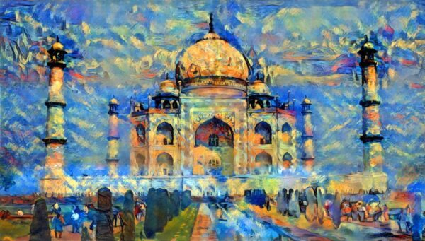 Terrific Taj Mahal Painting Wall Mural