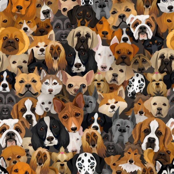 Attractive Breeds of Dogs Wall Mural