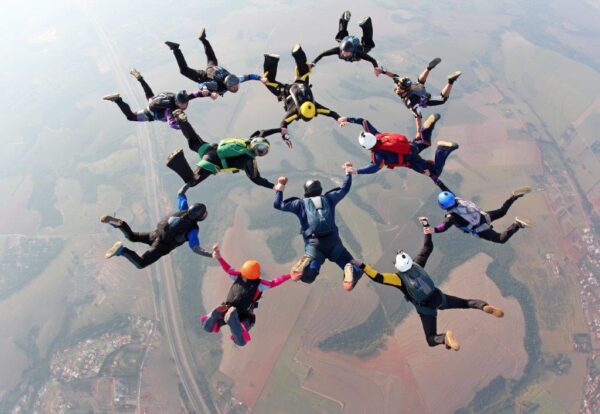 Thrilling Skydiving Adventure Wall Mural