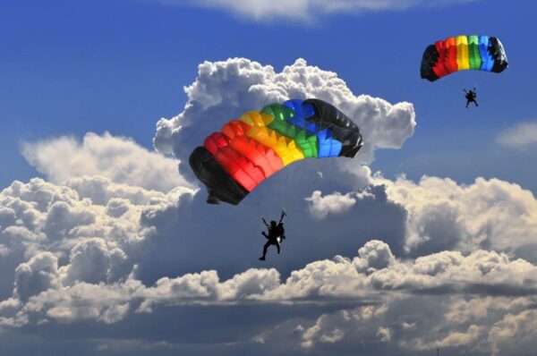 Two Colorful Parachutes Wall Mural