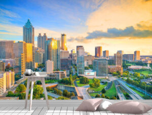 Beautiful Atlanta City Skyline Wall Mural