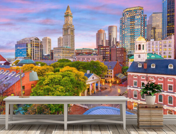 Boston USA Skyline Wall Mural