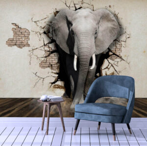 Elephant Coming Out Of Wall