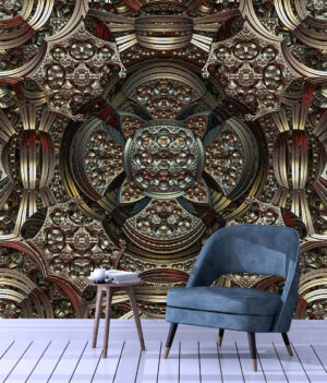 Metallic Pattern 3D Wall Mural