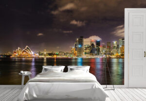 Sydney City Skyline at Night Wall Mural