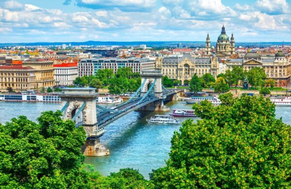 Big Chain bridge in Budapest City Wall Mural