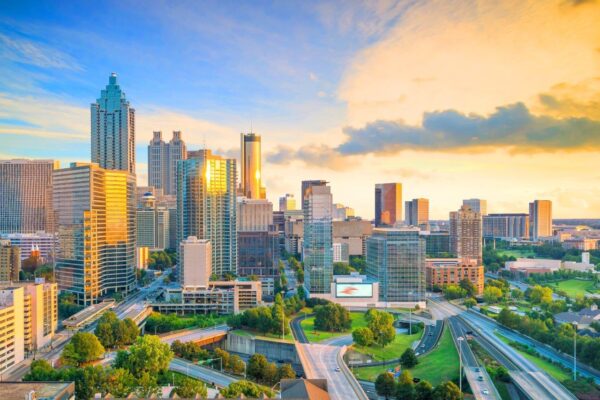 Beautiful Atlanta City Skyline Wall Mural - Image 2