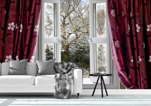 Cold and Light Snowy Scene Wall Mural