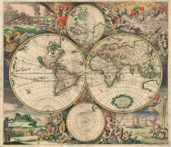 World Map of 1680 Wall Mural