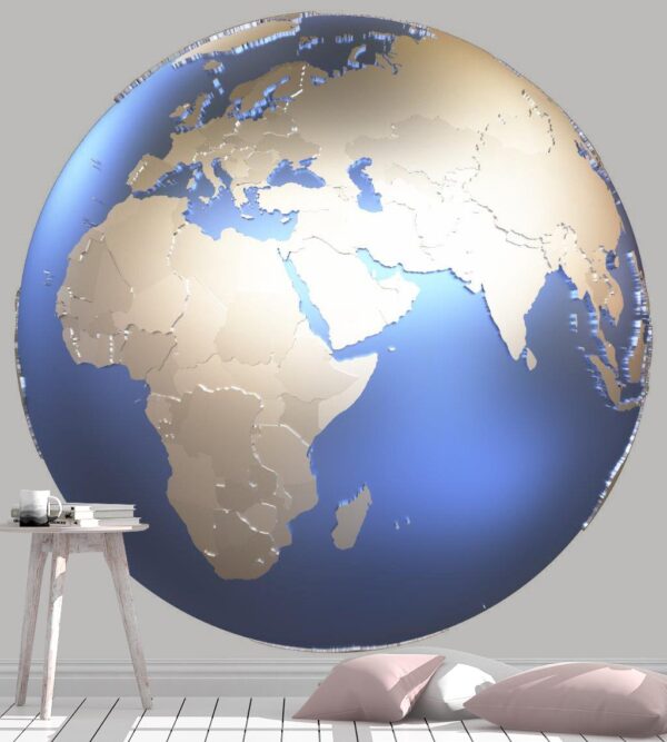 3D Illustration Isolated Globe Wall Mural