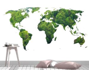 Best Ecology World Map Wall Mural