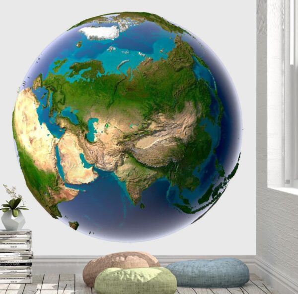 Earth with Transparent Water Wall Mural