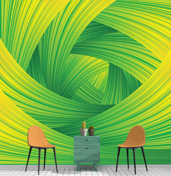 3D, Green, Swirl, Office Designs, Wallmural Ideas