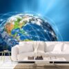 Glowing Internet over Globe Wall Mural