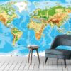 Neat Map Of The World Wall Mural