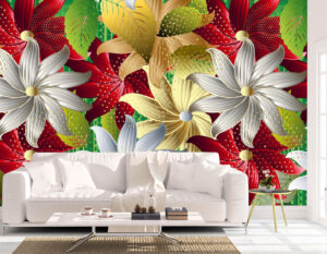 Seamless Pattern 3D Wall Mural