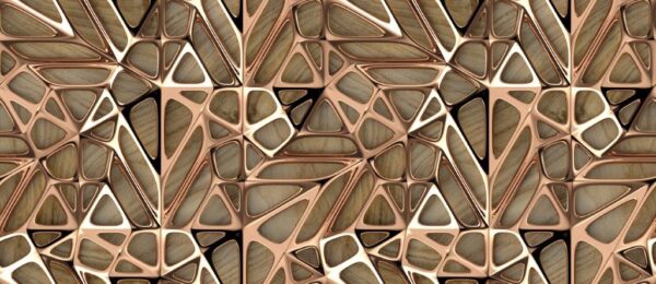 Red Gold Lattice 3D Wall Mural