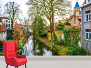 Calm Canal In Old Town Of Burgess Wall Mural