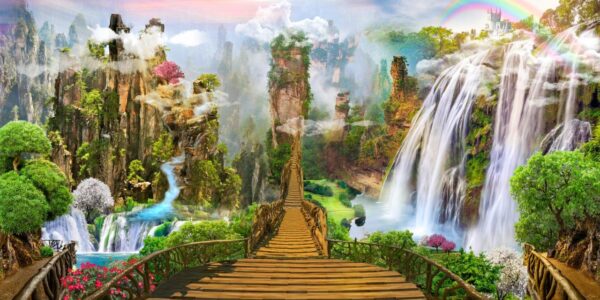 Fantasy landscape, Imagination, Wall mural ideas, living room