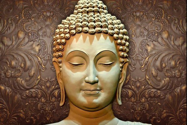 Golden Buddha, Meditating Buddha, Wall mural