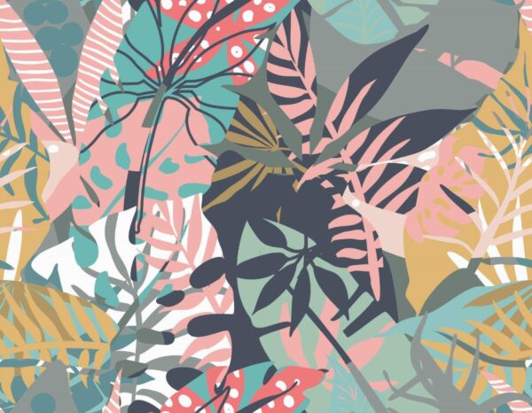 Seamless pattern with tropical plants Wall mural