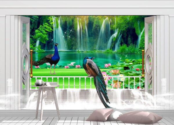 3D Peacock wallmural