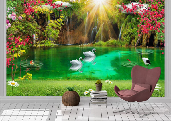 3D beautiful lake