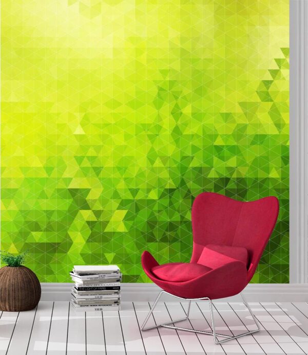 Abstract green geometric sunny background