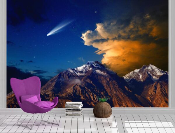 Shooting Star in Mountains