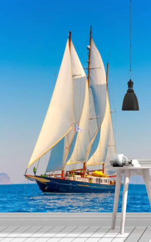 big 3 mast old classic wooden sailing boat